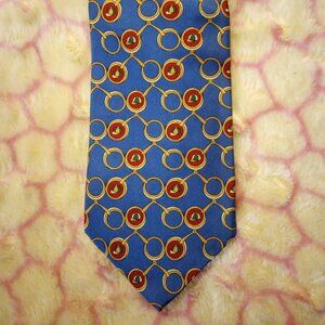 Vintage Burberrys Handmade Silk Tie, Baseball Cap Pattern, Pre-Owned